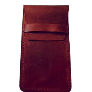 Red Leather Glasses Case / Phone Case / Pencil Case - Handmade Leather